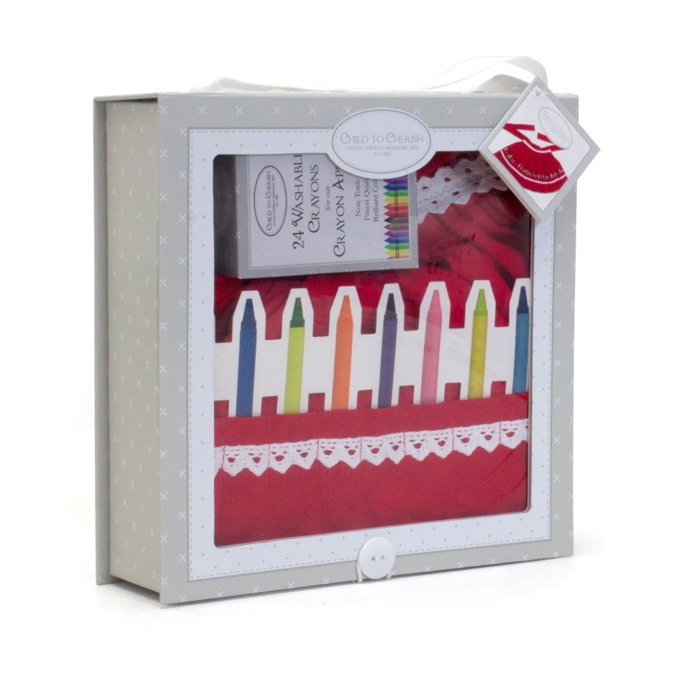 A Child to Cherish Red Crayon Apron